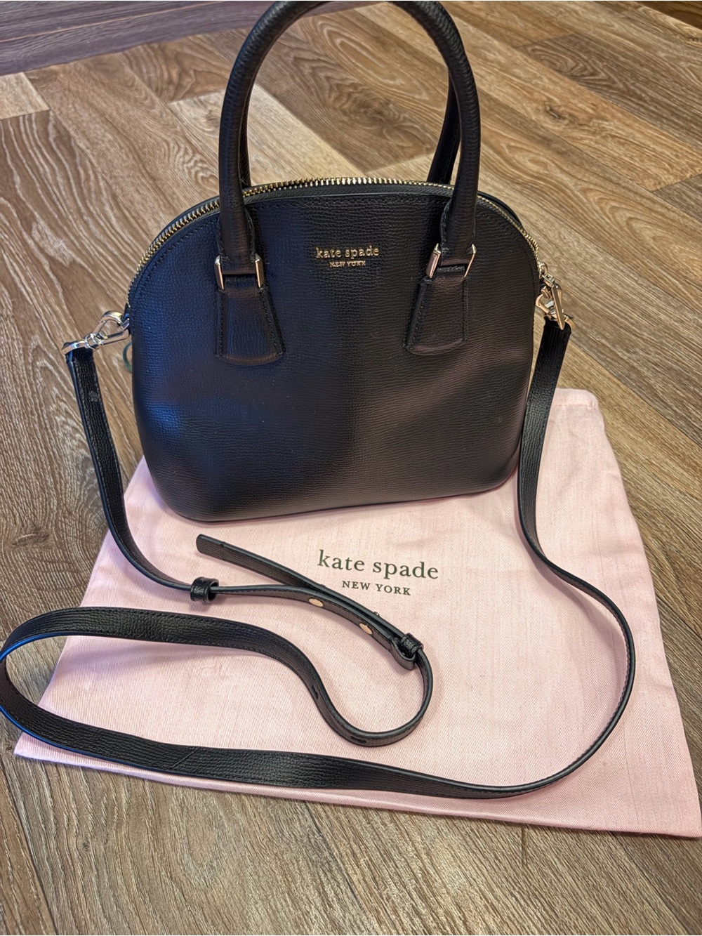 Kate Spade Black Sylvia Dome Satchel Crossbody